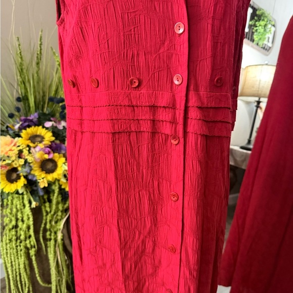 VTG Melissa Harper Textured Sleeveless Button Down Maxi Dress - Picture 4 of 9